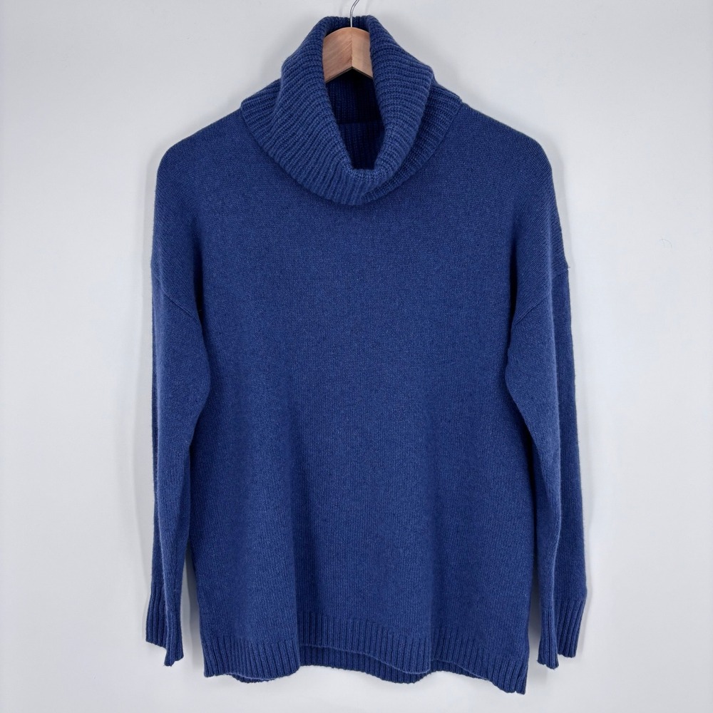 Madewell Recycled Cashmere Wool Turtleneck Sweater Women S Blue Pullover Cozy